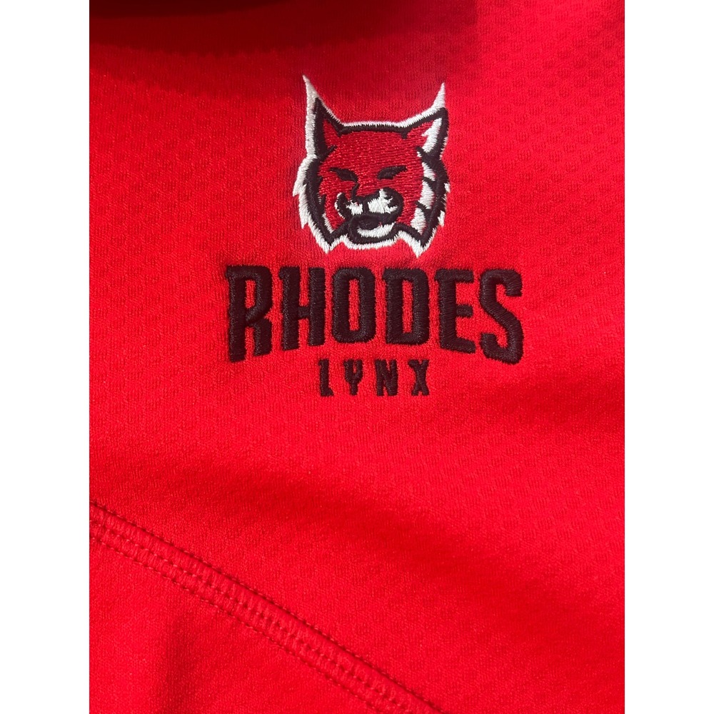 Nike Rhodes College Lynx 1/4 Zip Red Mens Dri Fit Training Jacket M53181 - Picture 2 of 8
